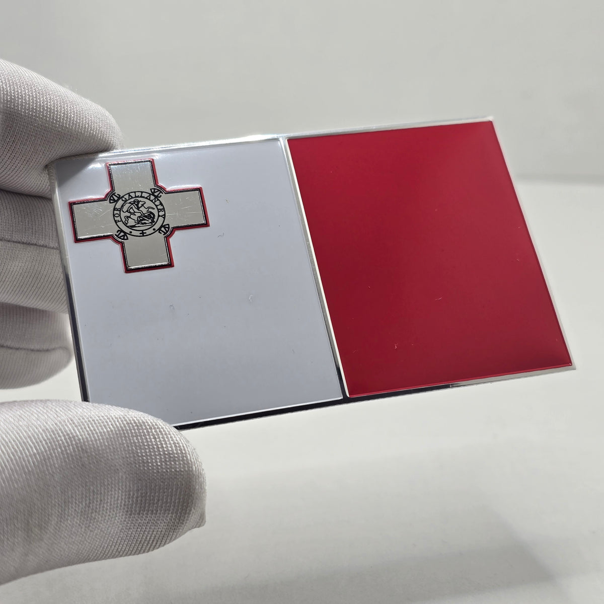 Maltese Malta Flag Car Badge Aluminium Adhesive Weather Proof