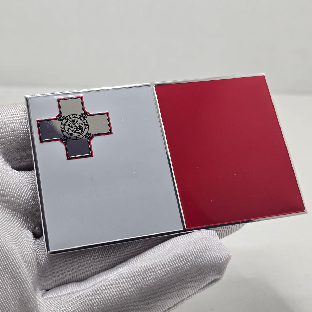 Maltese Malta Flag Car Badge Aluminium Adhesive Weather Proof