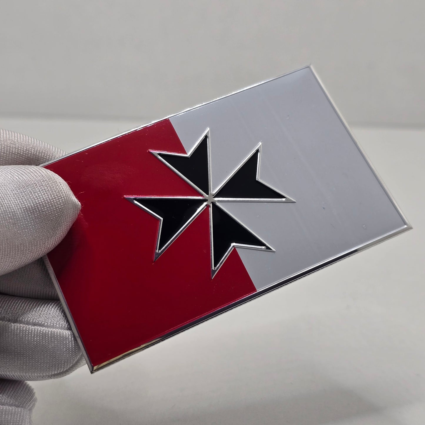 Aluminium Malta Maltese Cross Car Adhesive Badge