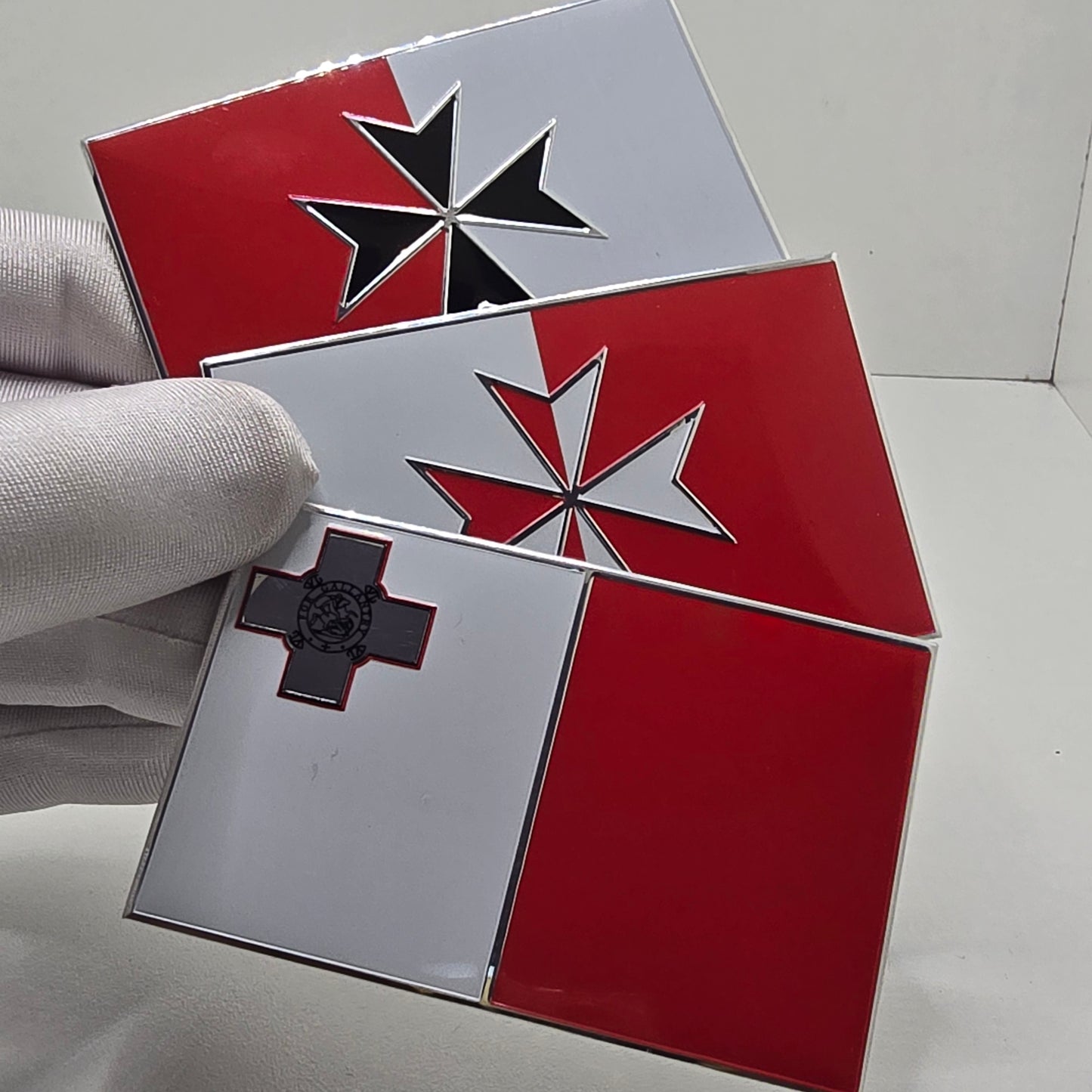 Aluminium Malta Maltese Cross Car Adhesive Badge