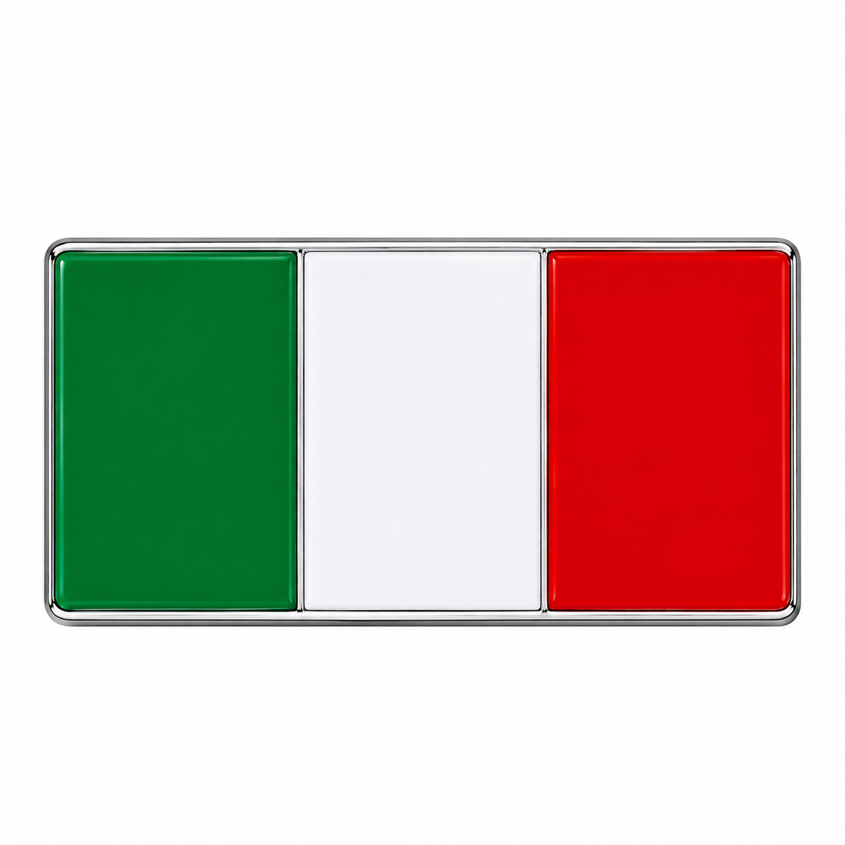 Italian Flag Aluminium Car Badge – 7 × 3.5cm