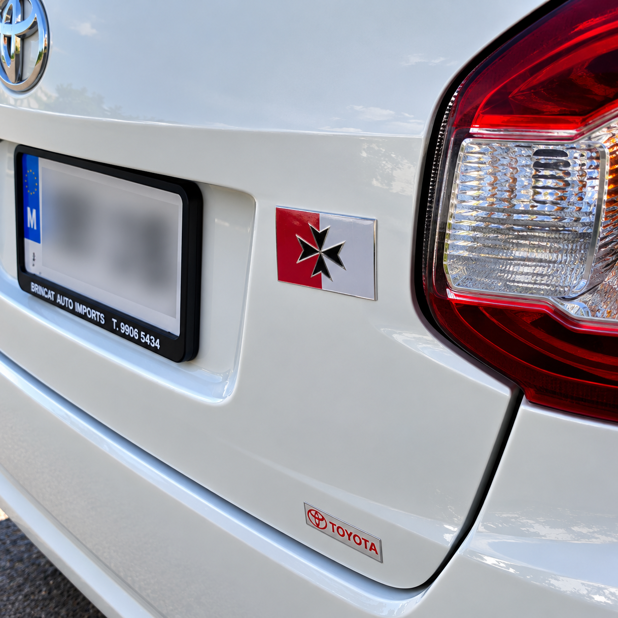 Aluminium Malta Maltese Cross Car Adhesive Badge