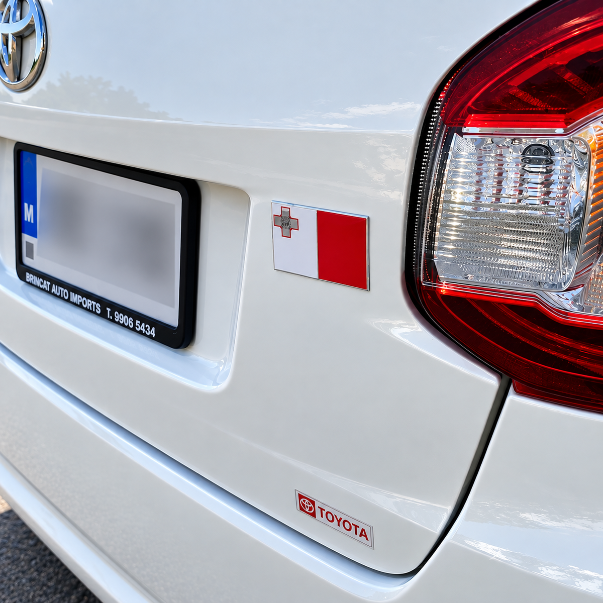 Maltese Malta Flag Car Badge Aluminium Adhesive Weather Proof
