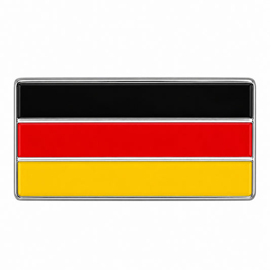 German Flag Aluminium Car Badge – 7 × 3.5cm
